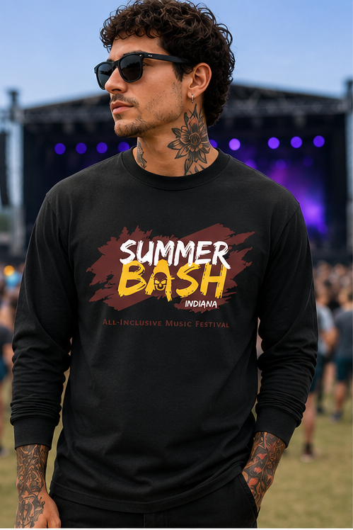 Summer Bash Long Sleeve T- Black