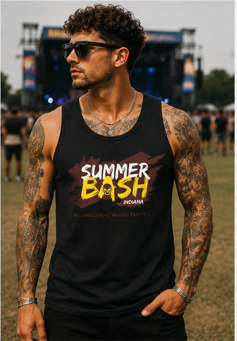 Summer Bash Men's Tank Top- Black
