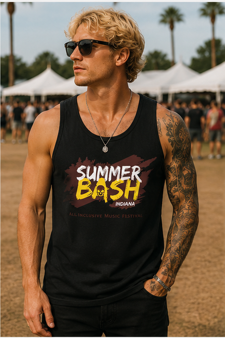 Summer Bash Men's Tank Top- Black
