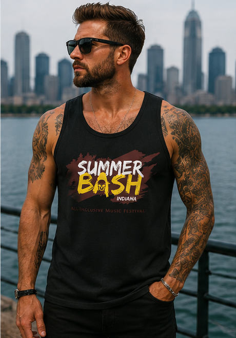 Summer Bash Men's Tank Top- Black
