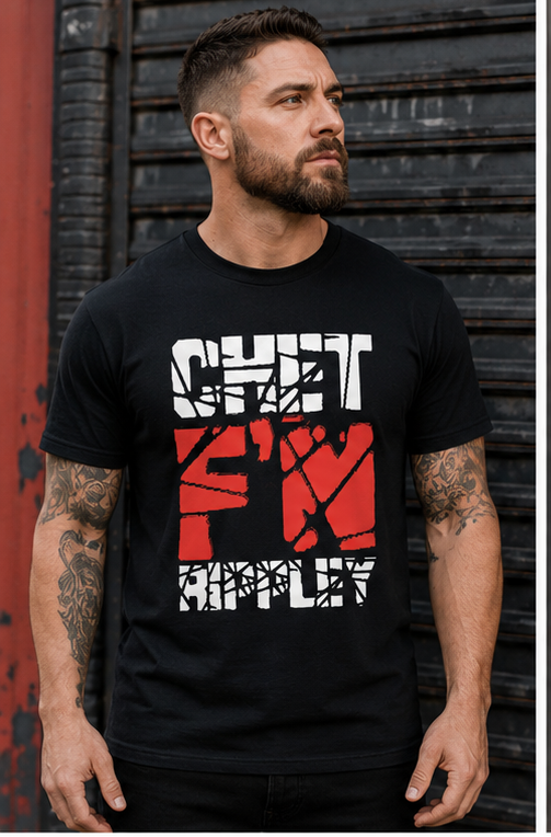 Chet F'n Rippley black T