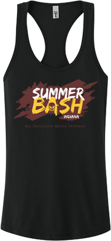 Summer Bash Logo Women's Racerback Tank- Black