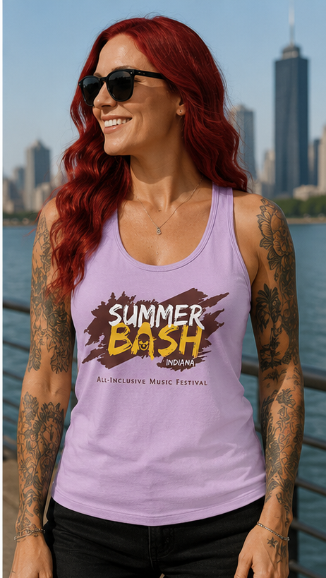 Summer Bash Logo Women's Racerback Tank- Purple