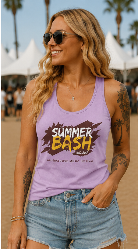 Summer Bash Logo Women's Racerback Tank- Purple