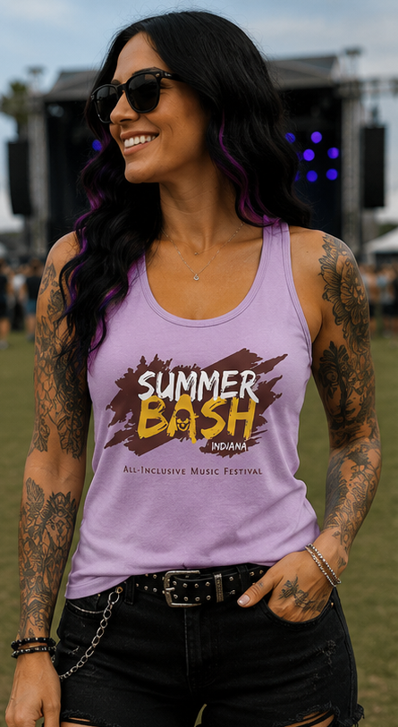 Summer Bash Logo Women's Racerback Tank- Purple