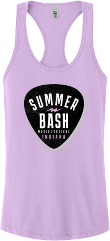Summer Bash Guitar Pic Women's Racerback Tank- Purple