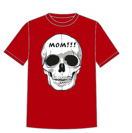 Chet Rippley Red “Mom!!!" Skull Tee
