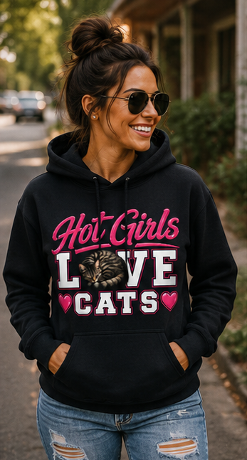 Hot Girls Love Cats Hoodie