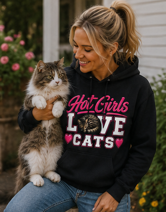 Hot Girls Love Cats Hoodie