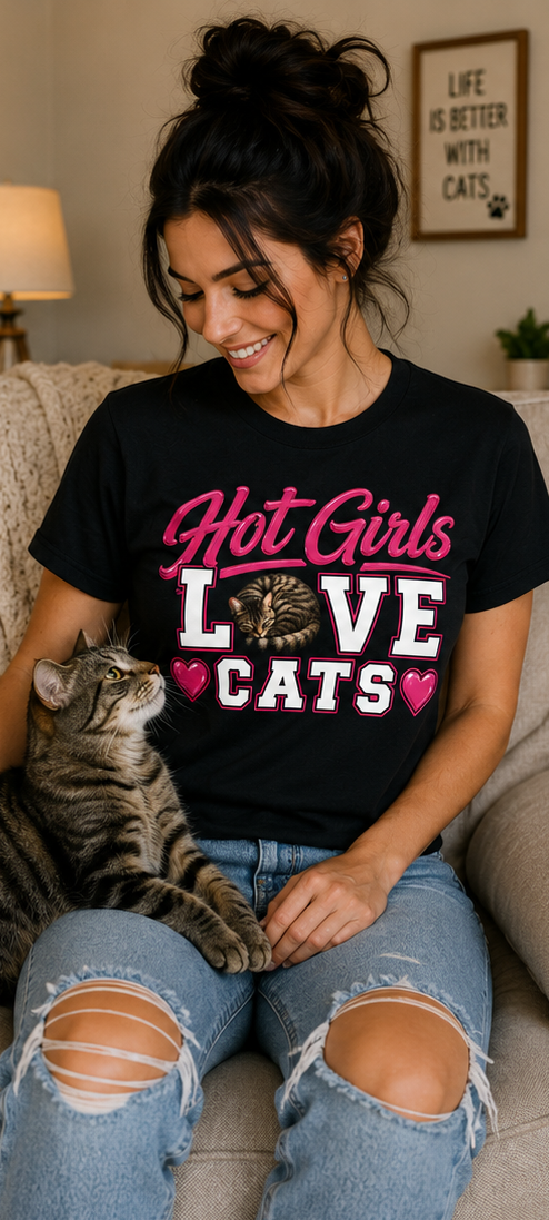 Hot Girls Love Cats T-Shirt