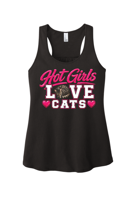 Hot Girls Love Cats Racerback Tank