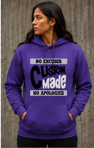 Custom Made Moisture Wicking Hoodie- Purple