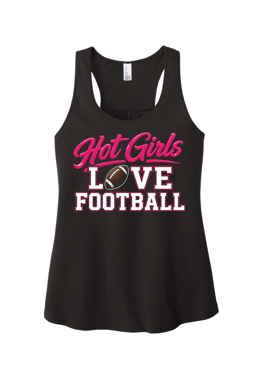 Hot Girls Love Football Racerback Tank