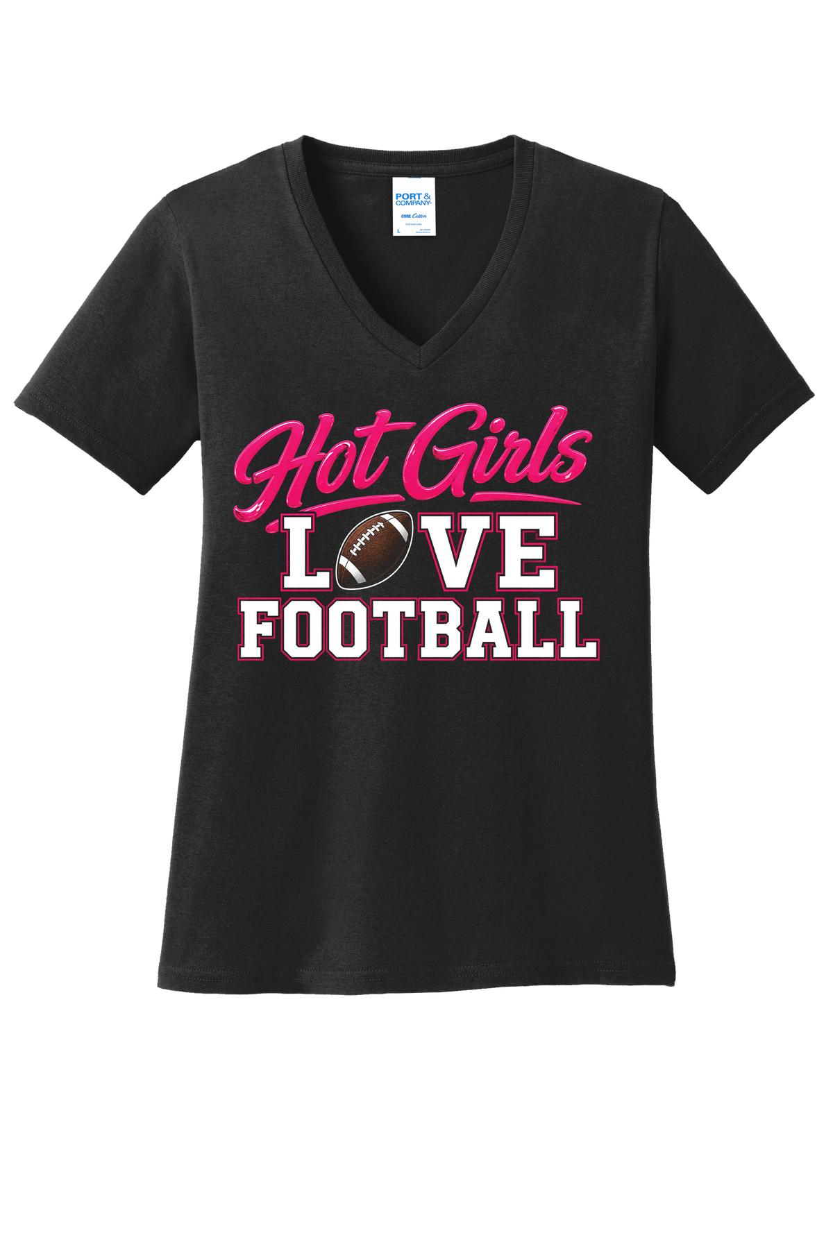 Hot Girls Love Football V-Neck