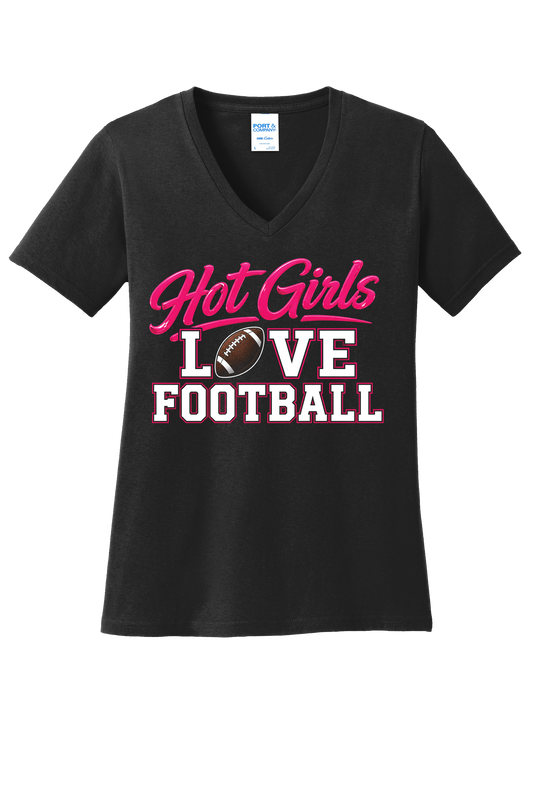 Hot Girls Love Football V-Neck
