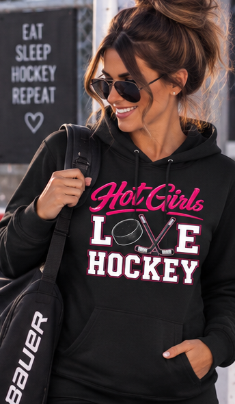 Hot Girls Love Hockey Hoodie