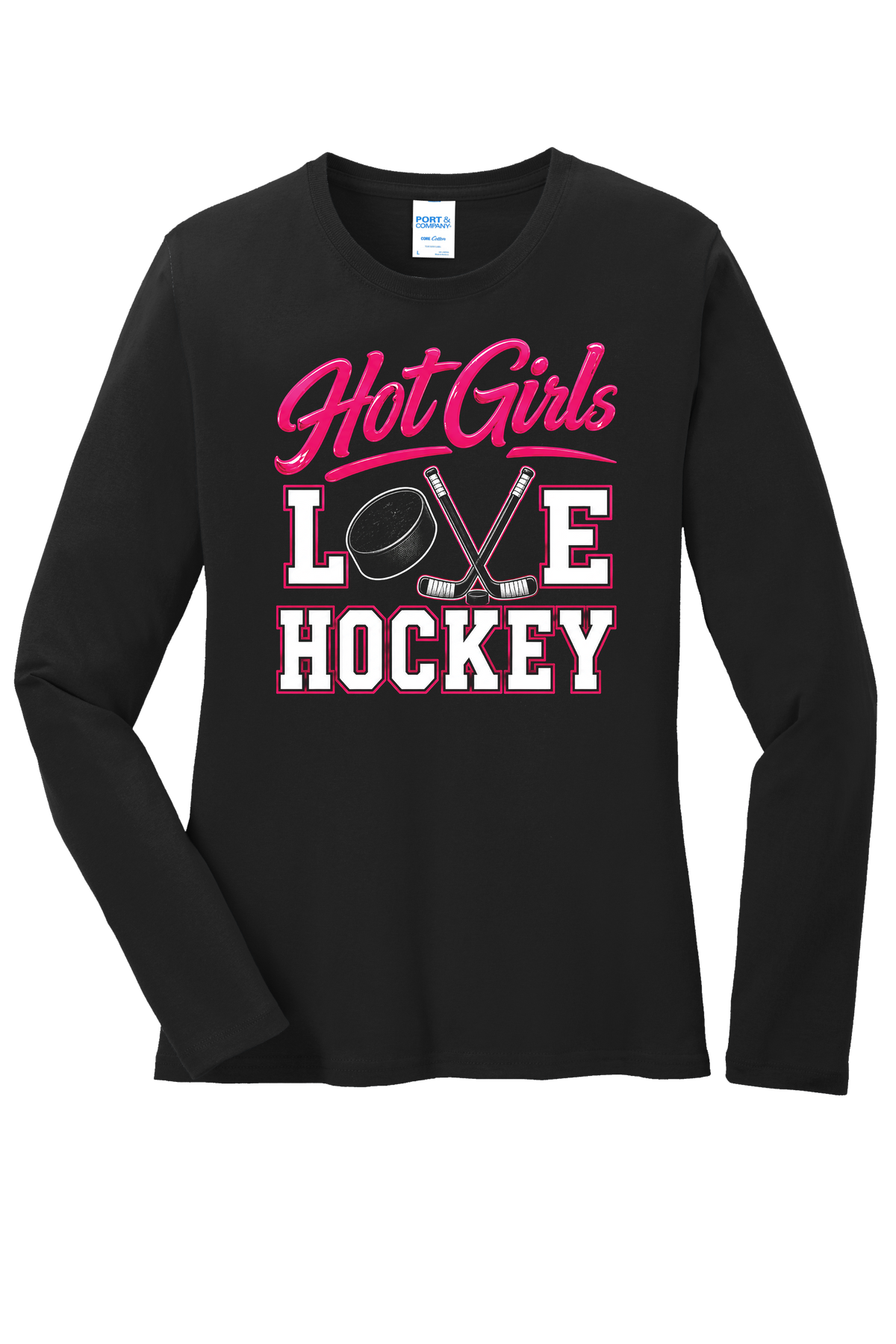 Hot Girls Love Hockey Long Sleeve Tee