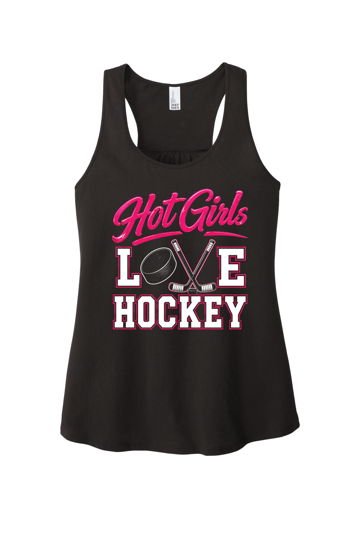 Hot Girls Love Hockey Racerback Tank