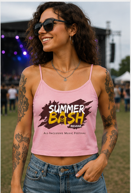 Summer Bash Logo Baby Doll Tank- Pink